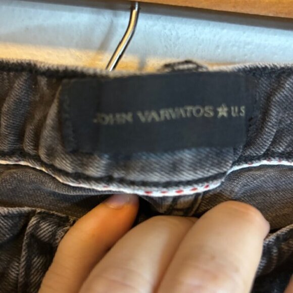 John Varvatos Jeans Women's Size 30 Wight Distressed Skinny Denim Gray Black‎ - Picture 3 of 4